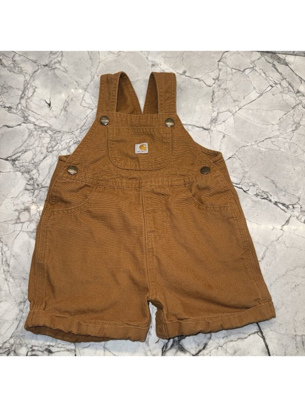 Carhartt Baby Girls Brown Shortall Overalls 18 Months